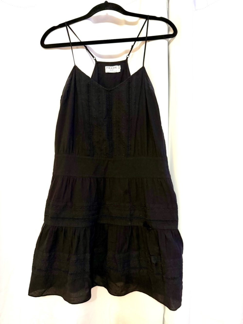 Frame Denim Le Lace Tank Dress Black Size Small - Picture 3 of 10